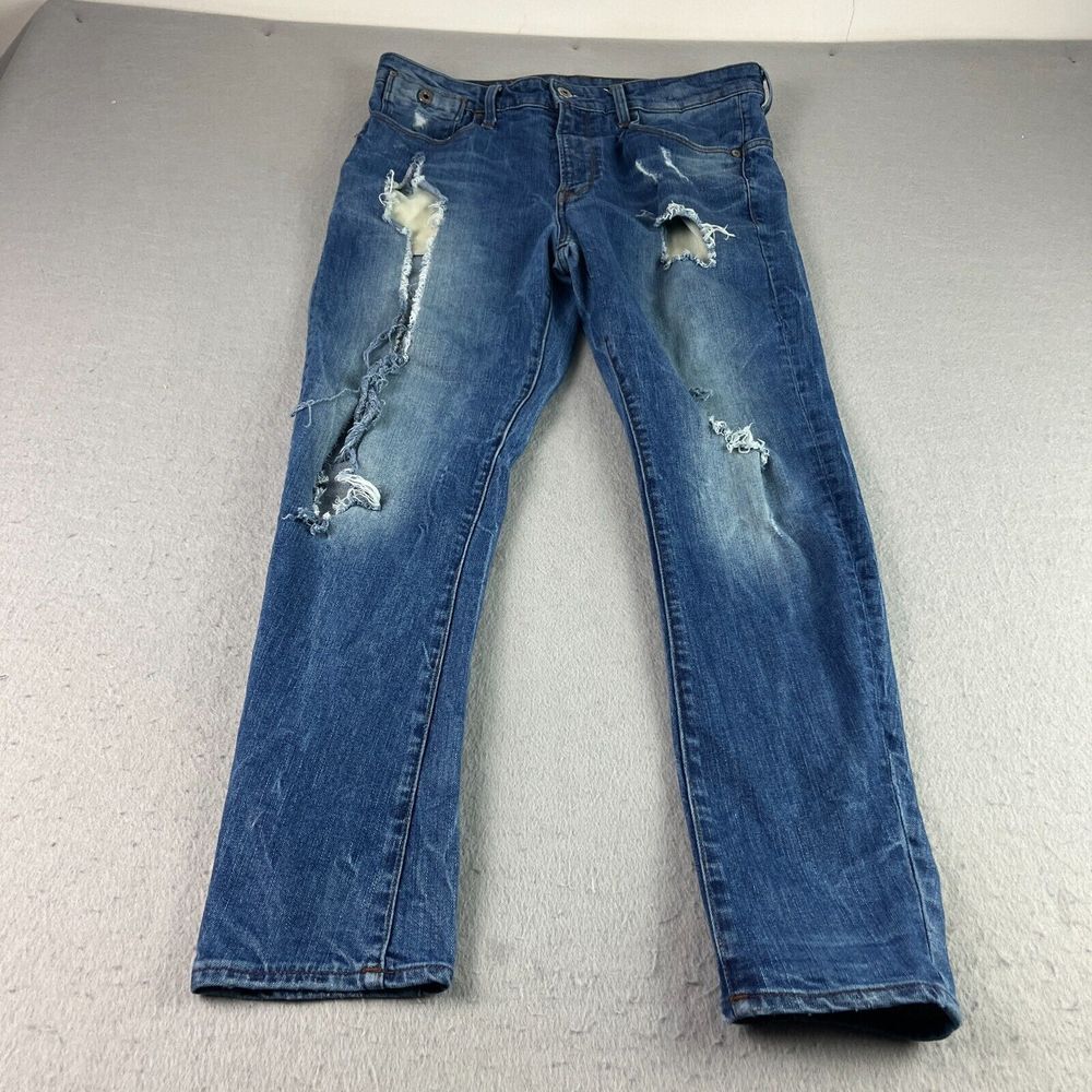 G Star Raw Jeans Mens 34x32‎ (34x28) Blue Type C 3D Super Slim Distressed Denim